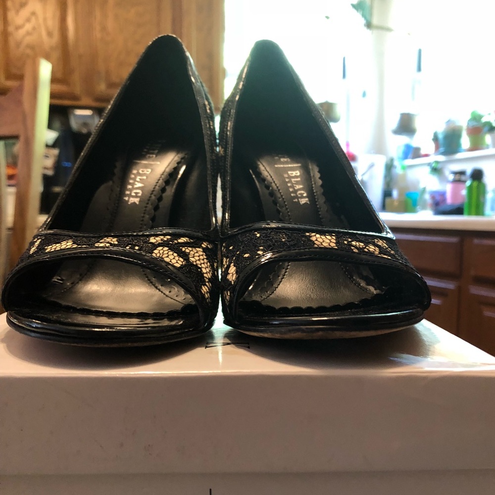 White House Black Market peep toe heels